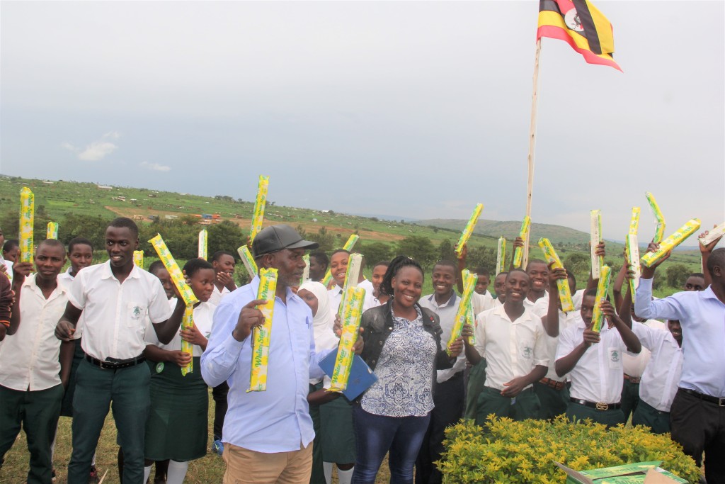 Students and staff of Rubondo Community Secondary School after receiving the soap that was donated by JESE and other partners 

 