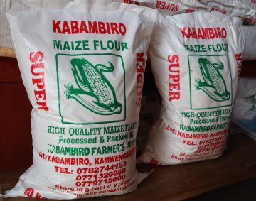 Parked maize flour that is processed by Kabambiro farmers
